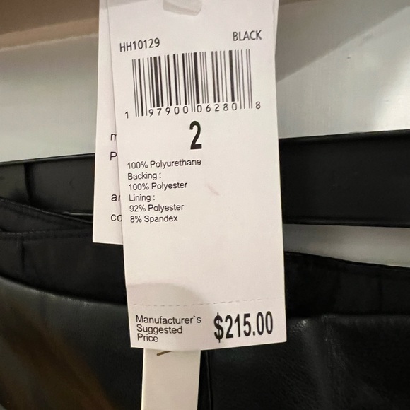 NWT House of Harlow Black Vegan Leather Crop Bra Top and Shorts Set 2 - Picture 11 of 15